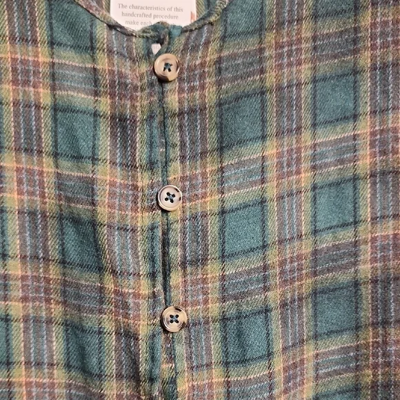 Chelsea & Violet Green Flannel Plaid Mini Dress. - Picture 2 of 14